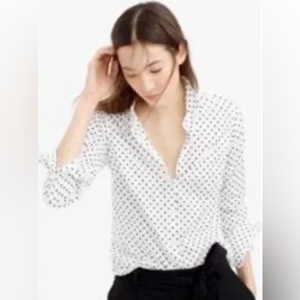 J. Crew Perfect Polka Dot Shirt